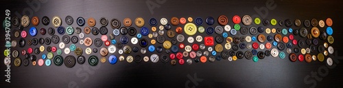 Fotografia Buttons are different in color, shape, style, materials and manufacturing techno