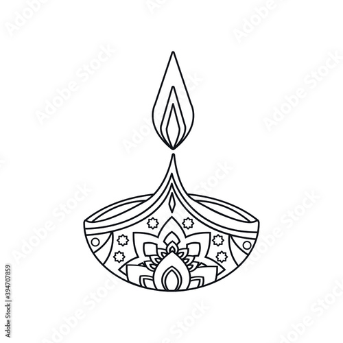 Diya for the diwali festival. Diwali festival symbol icon.