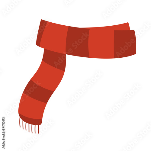 red scarf warm clothes icon isolated design photo