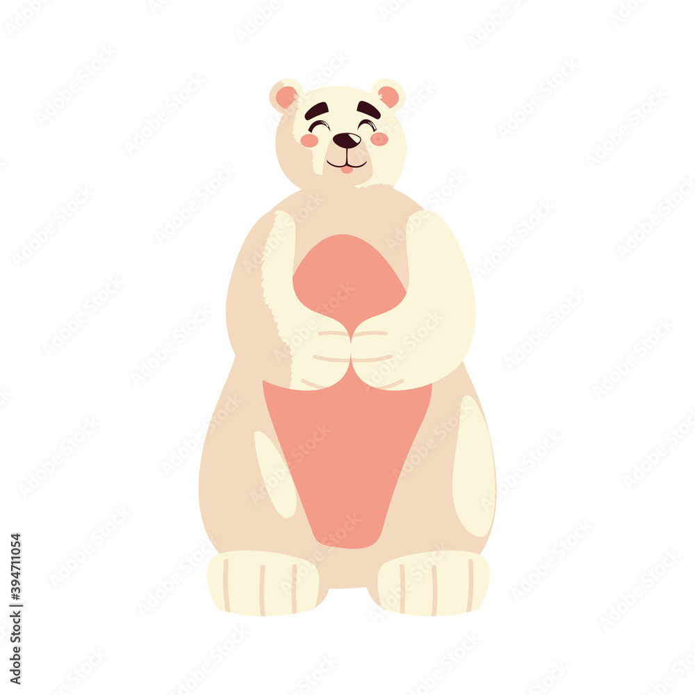 Obraz premium cute polar bear cartoon animal icon isolated design