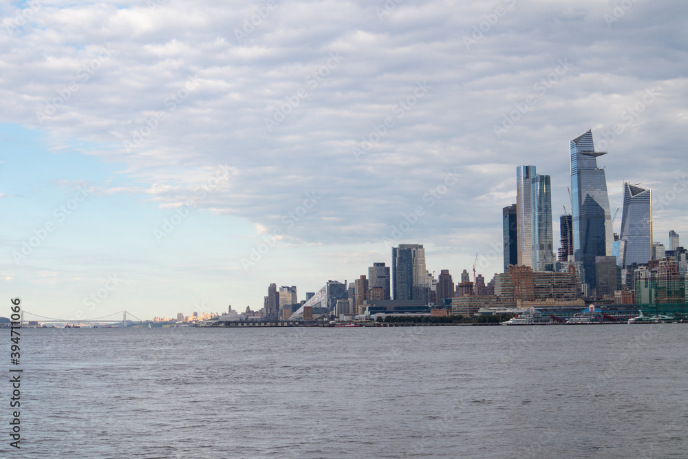 Hudson Yards Skyline with Modern Skyscrapers along the Hudson River in New York City Hudson Yards Skyline with Modern Skyscrapers along the Hudson River in New York City