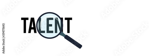  An image of a magnifying glass and the word talent