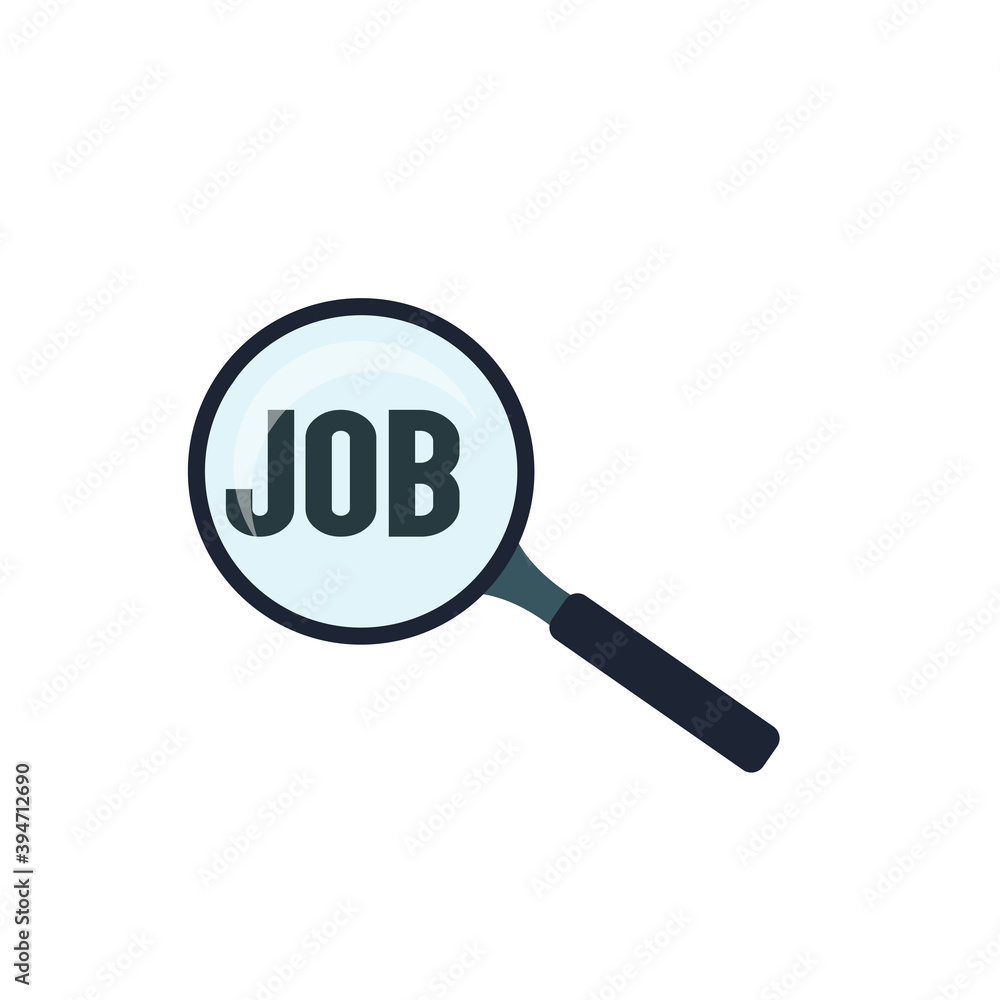 An image of a magnifying glass and the word job An image of a magnifying glass and the word job