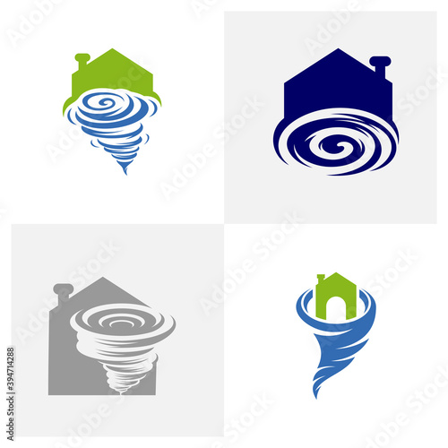 Set of House Tornado logo vector template, Creative Twister logo design concepts, icon symbol, Illustration
