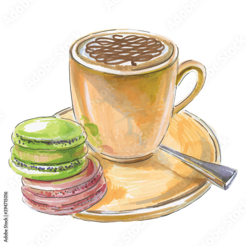  Coffee doppion, French cookies macaroni