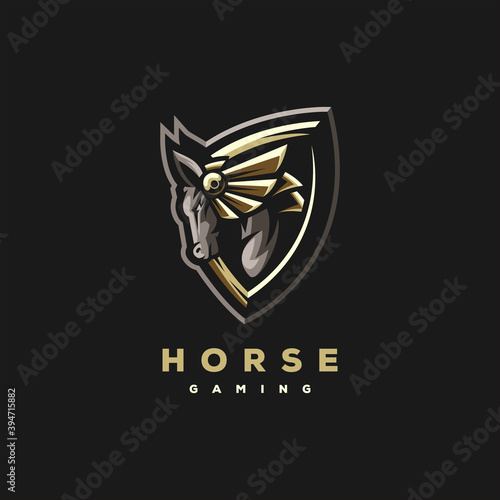 horse gaming sports logo design
