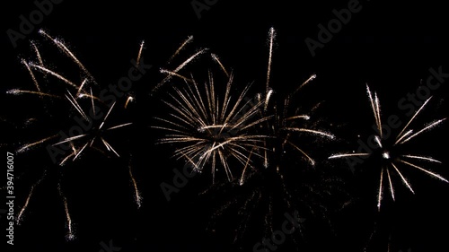 A great fireworks against black background in the night