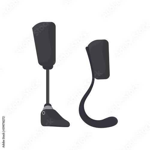 Leg implant. Human leg prosthesis. Isolated. Vector.