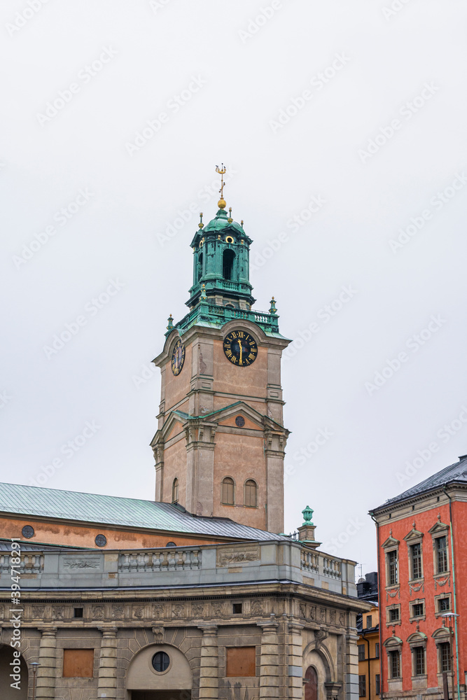 Bell tower of Church of St. Nicholas (Storkyrkan), Stockholm, Sweden