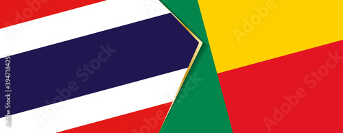 Thailand and Benin flags, two vector flags.