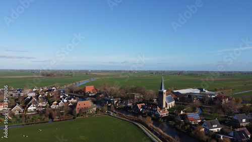 Aerial view from the town Burgwerd