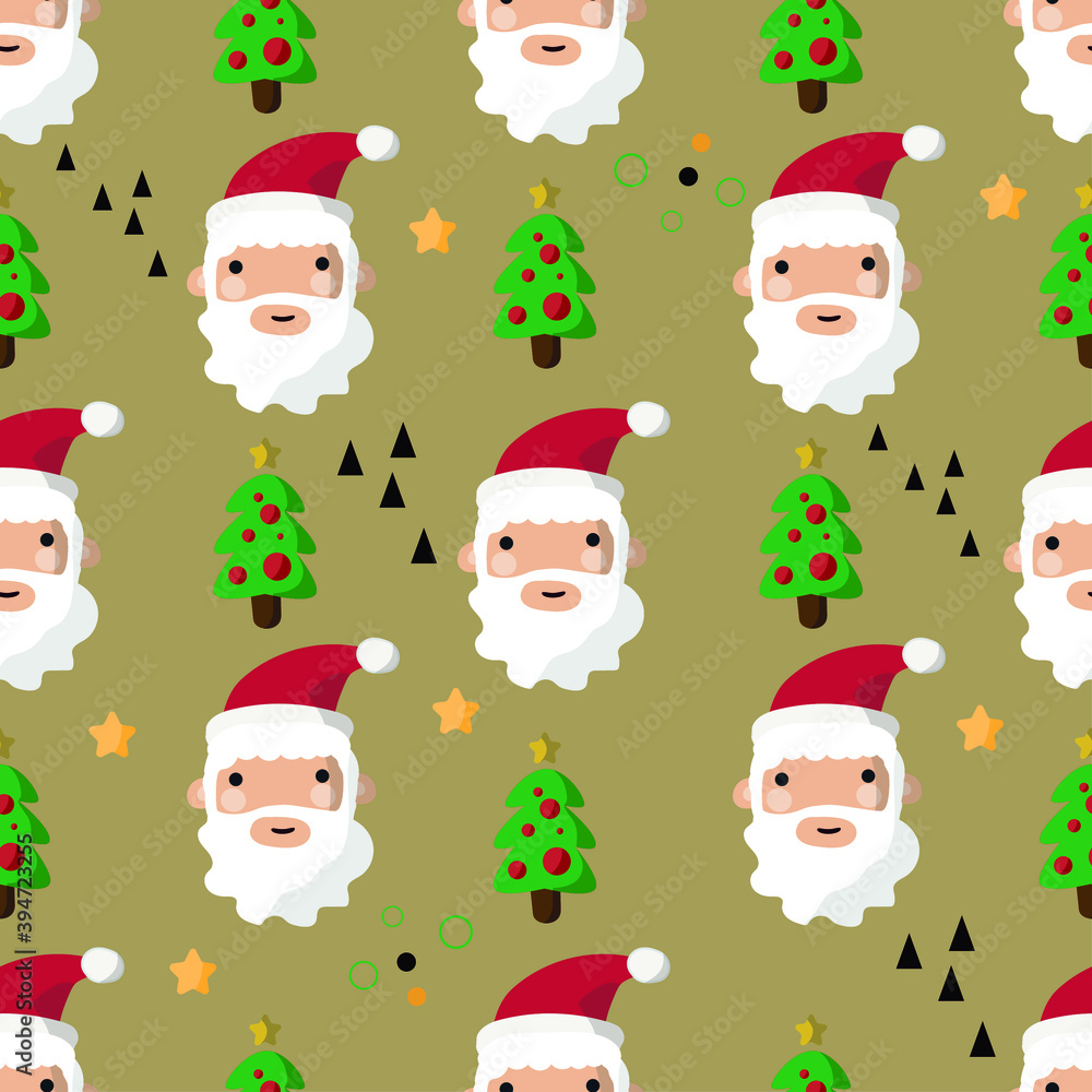 Vector image. Christmas seamless patterns. Collection of fun decorative patterns.
