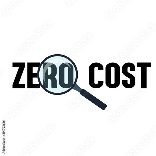 An image of a magnifying glass and the word zero cost