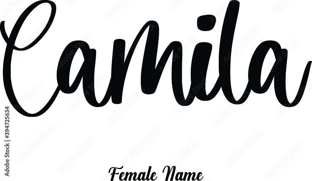 Camila-Female Name Cursive Calligraphy Phrase on White Background Stock ...