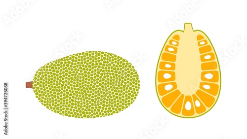 Jack fruit logo. Isolated jack fruit on white background