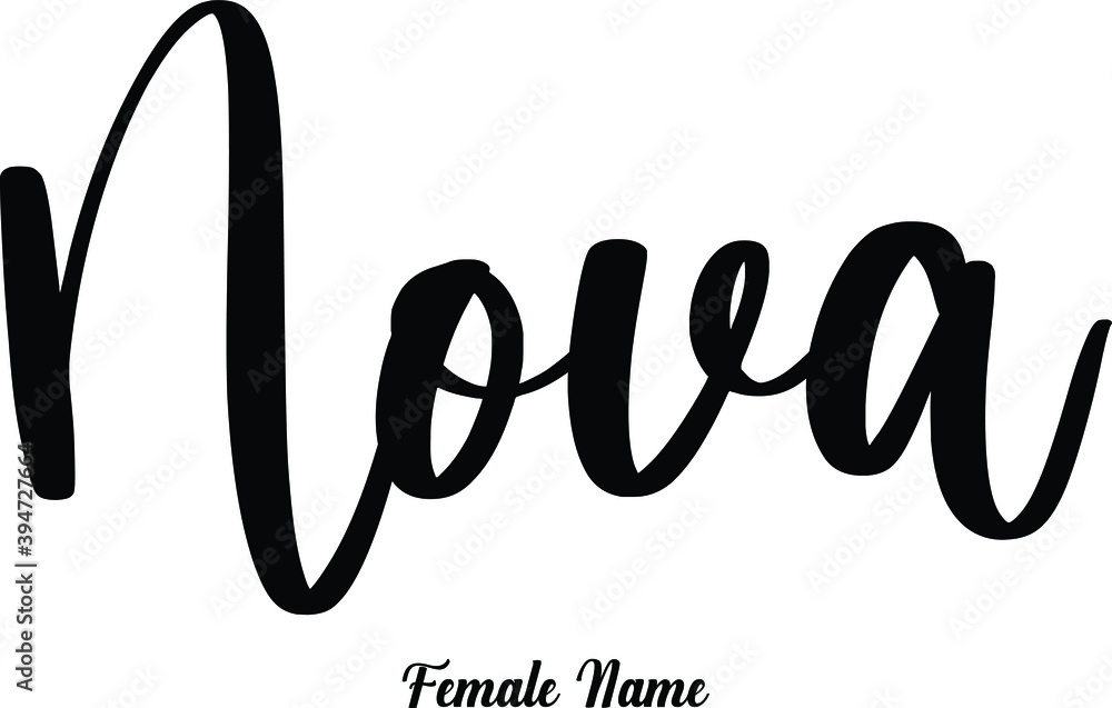 Nova-Female Name Typography Phrase on White Background