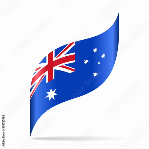 Australian flag wavy abstract background. Vector illustration.