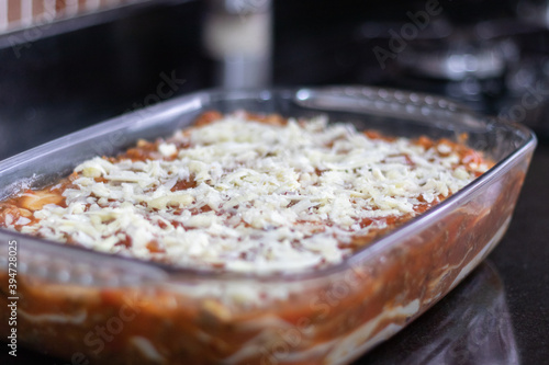 Wallpaper Mural Forma de lasanha a bolonhesa, com molho de tomate e queijo parmesão  Torontodigital.ca