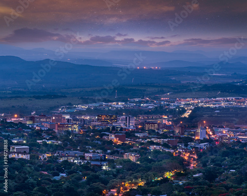 Nelspruit city at night with twilight sky in Mpumalanga South Africa © Arnold