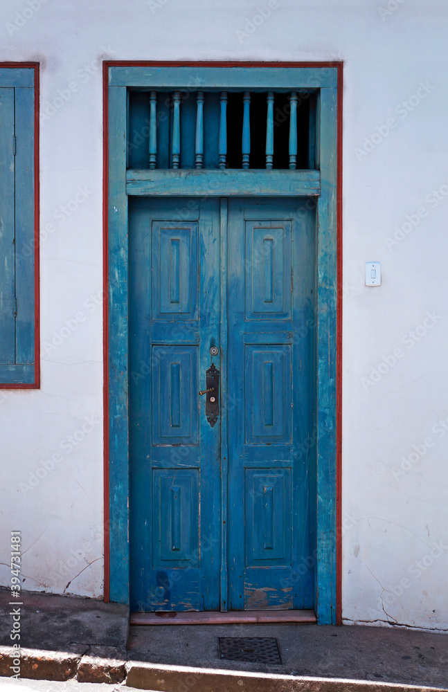 Colonial door in Diamantina, Minas Gerais, Brazil 