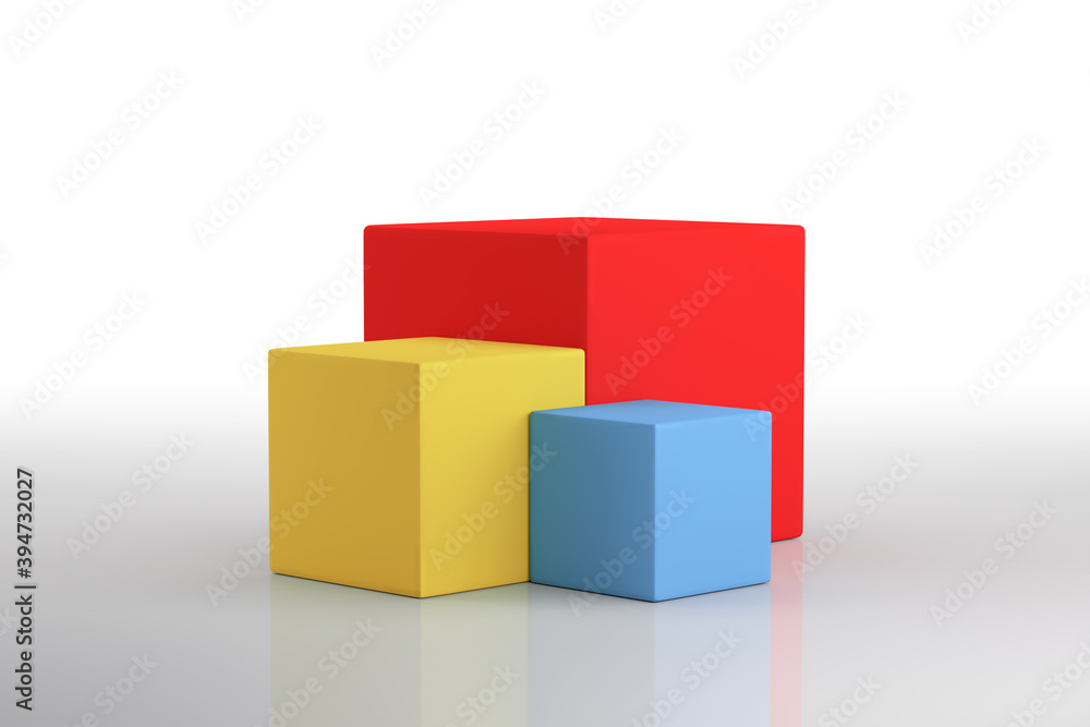 Obraz premium 3D Illustration podium in multiple cube. 3D Rendering