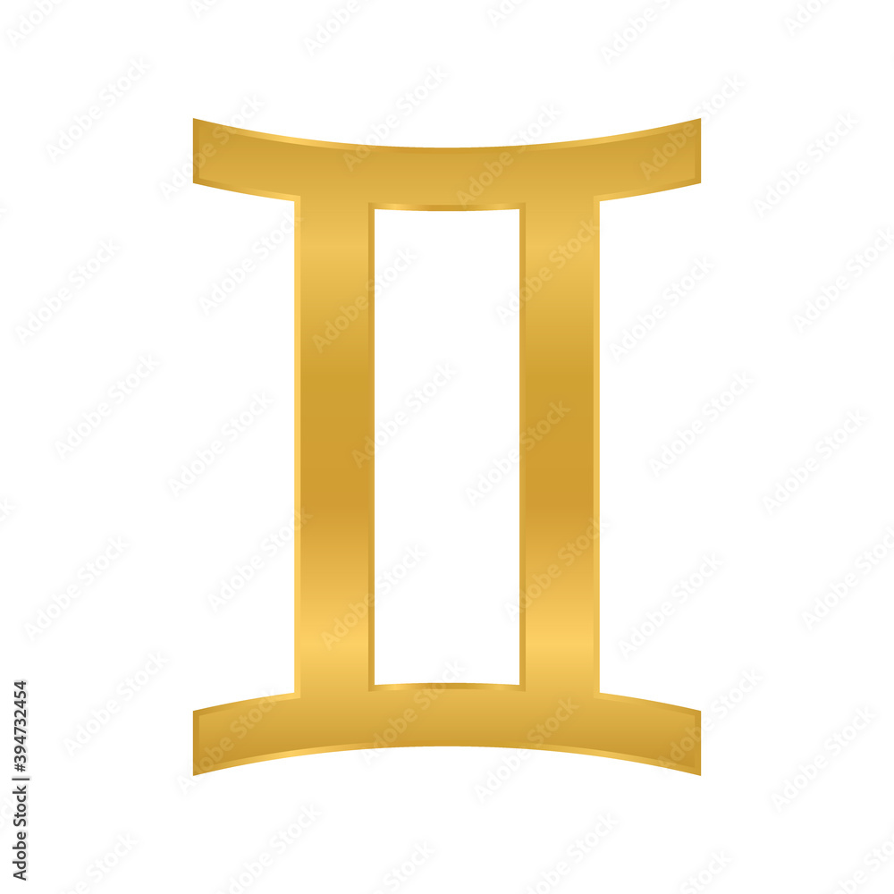 Germini symbol on white. Germini symbol on white.