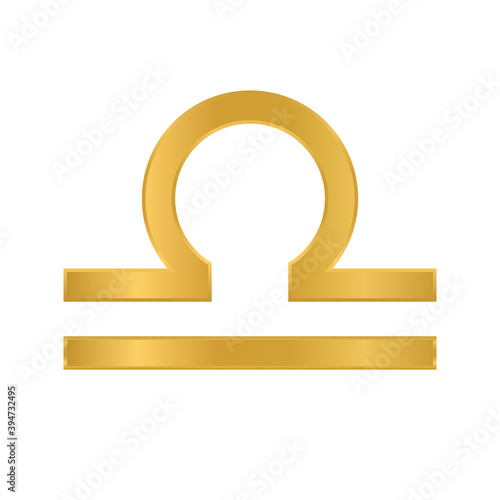 Libra symbol on white.