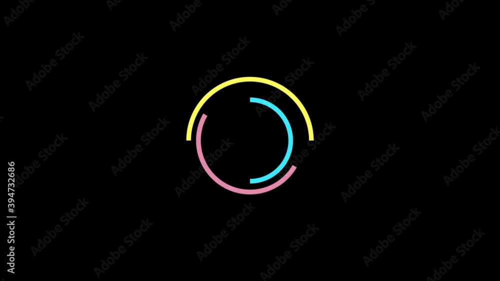 Loading animation. Loading circle icon on black background 4k video Loading animation. Loading circle icon on black background 4k video