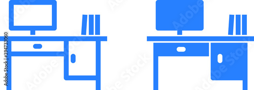 computer desk icon vector isolate