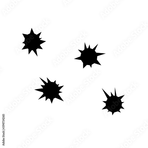 Gunshot hole silhouette icon. Clipart image isolated on white background.