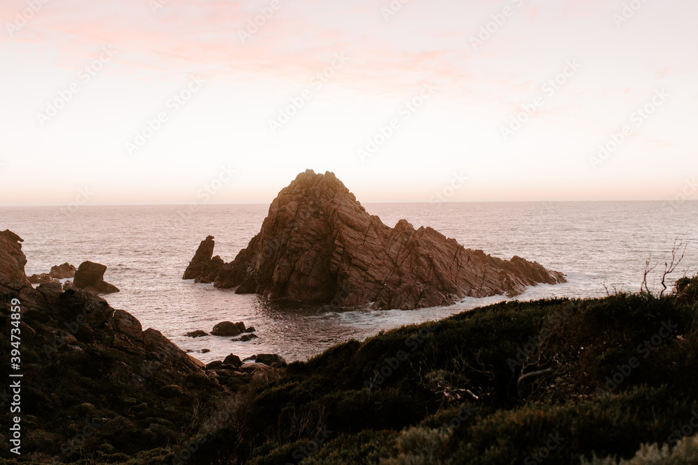 Rocky coastline at dusk Rocky coastline at dusk