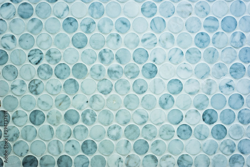 background of round blue tiles photo