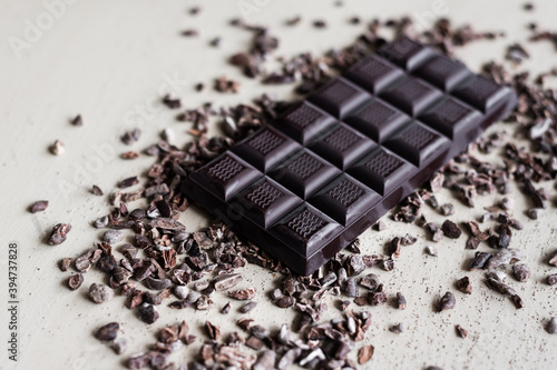 block of dark chocolate