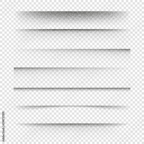 Set of stipple gradient shadow ,dot hatching or halftone gradient shadows Vector object