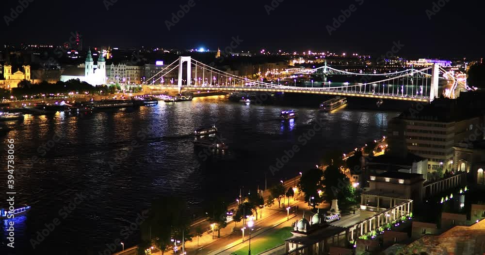 Danube embankments at night, Budapest, Hungary. Danube embankments at night, Budapest, Hungary.
