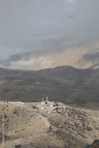 Mount Savalan mountainside and Savalan (Sabalan) Mountain House in Iran. Savalan is the third highest mountain in Iran. photo