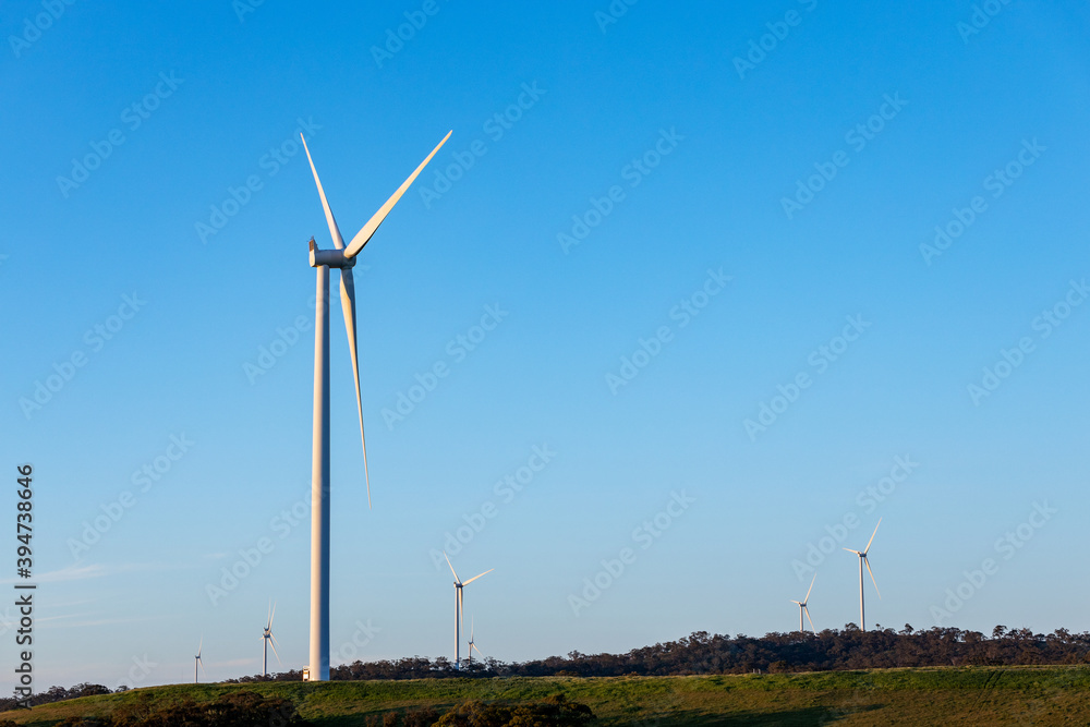 Wind turbines on scrubby hill tops Wind turbines on scrubby hill tops