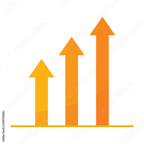 Isolated increased report in white background financial icon- Vector