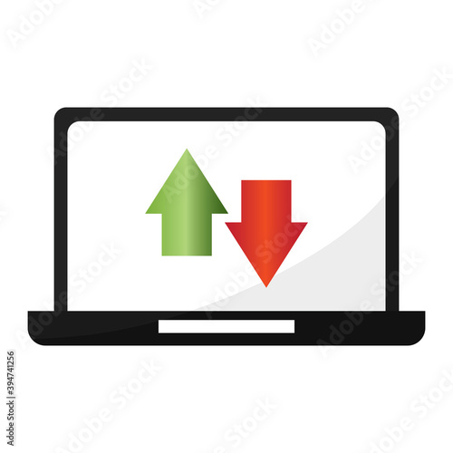 Isolated increased report in white background financial icon- Vector
