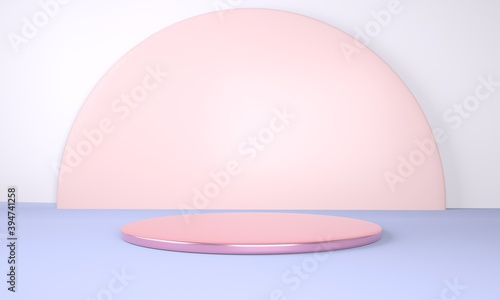 Product podium on pastel background 3d. Abstract minimal geometry concept. Studio stand platform theme. Exhibition and business marketing presentation stage. © Marina