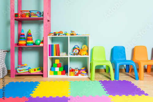 Interior of a children's room in a kindergarten
