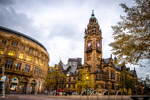 View of Sheffield City Council and Sheffield town hall in autumn photo