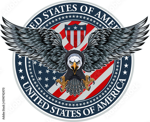 American eagle with USA flags