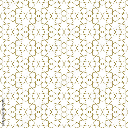 Background seamless pattern based on traditional islamic art.Brown color.Thin lines.