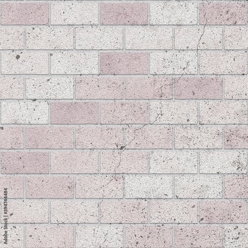 Fototapeta premium Cracked brick wall background in 12x12 design element for concrete textures and backdrops