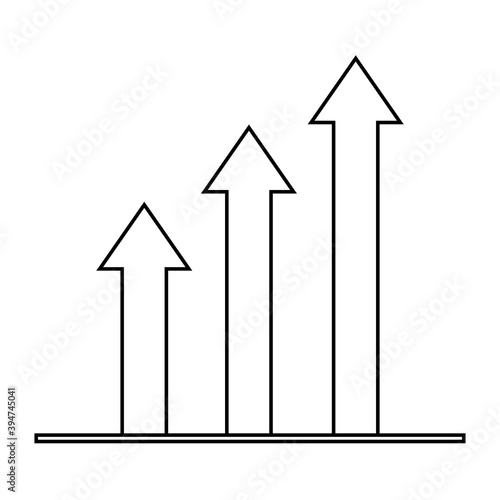 Isolated increased report draw in white background financial icon- Vector