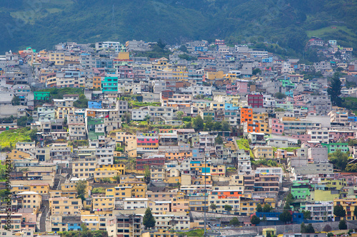 Aerial view of Quito and the residential areas