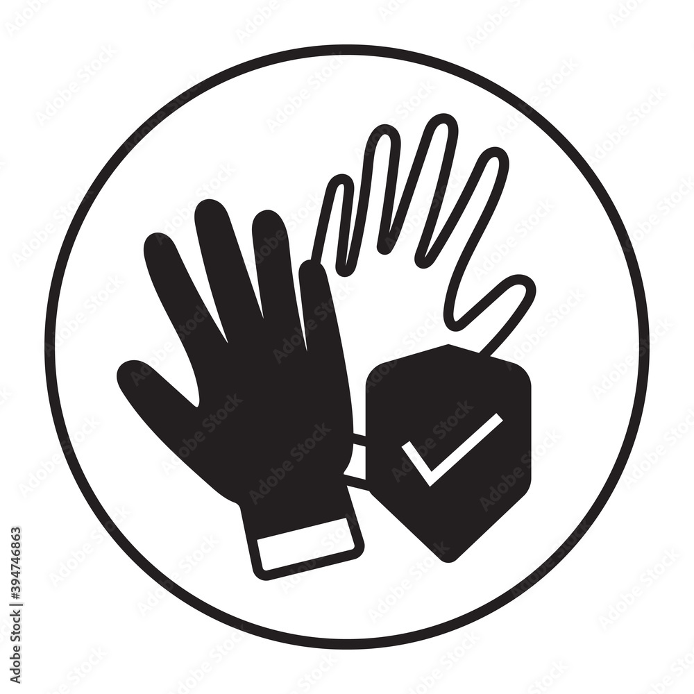 hand protection flat icon with two gloves concept for apps or websites hand protection flat icon with two gloves concept for apps or websites