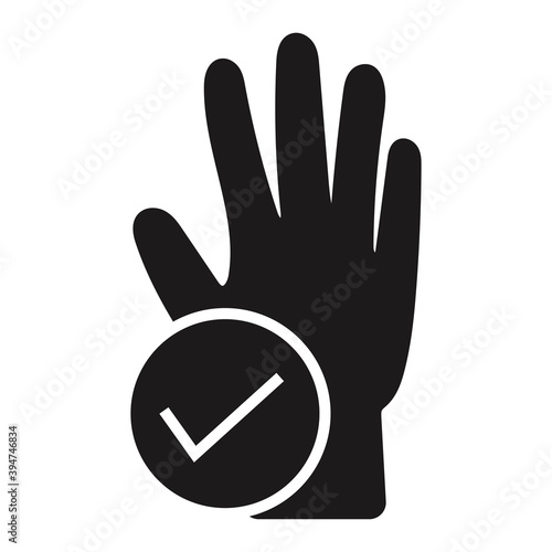hand protection flat icon with gloves concept for apps or websites