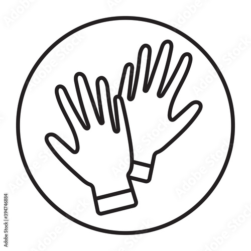 Rounded a protective glove vector icon for an app or website